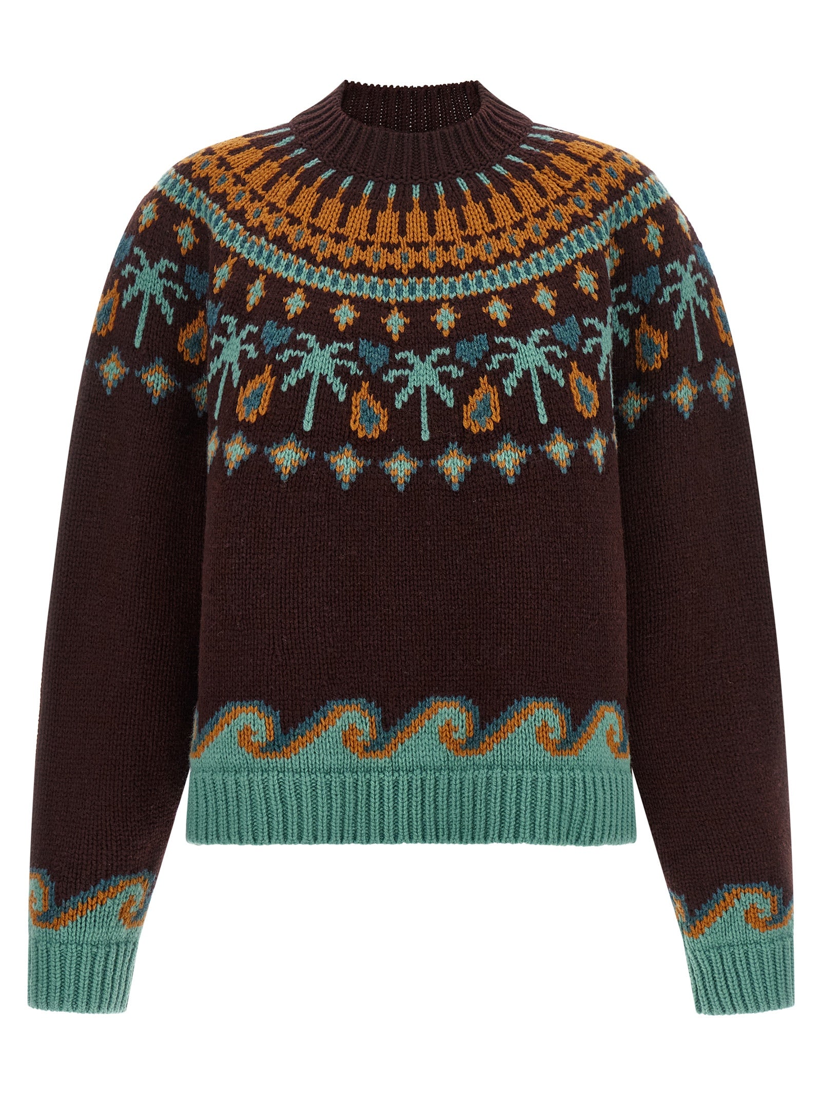 Alanui Brauner Cardigan aus reiner Schurwolle