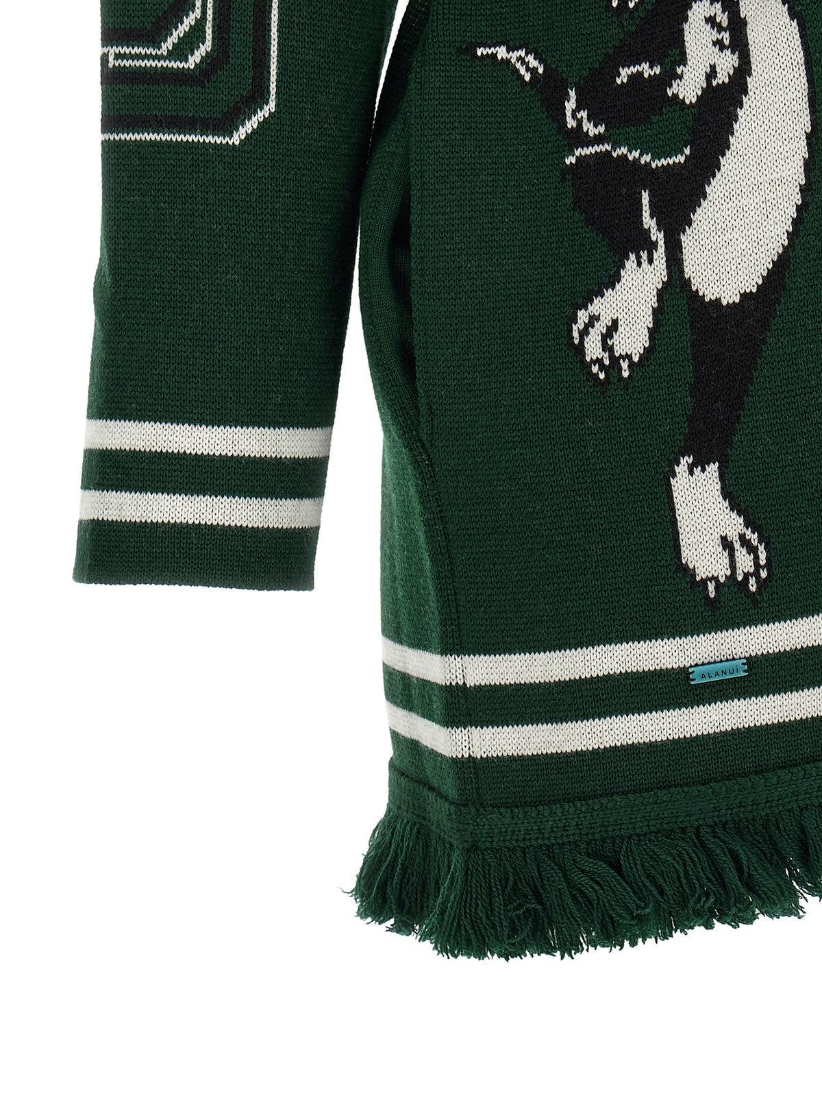 Alanui Zweifarbige Strickjacke aus reiner Schurwolle