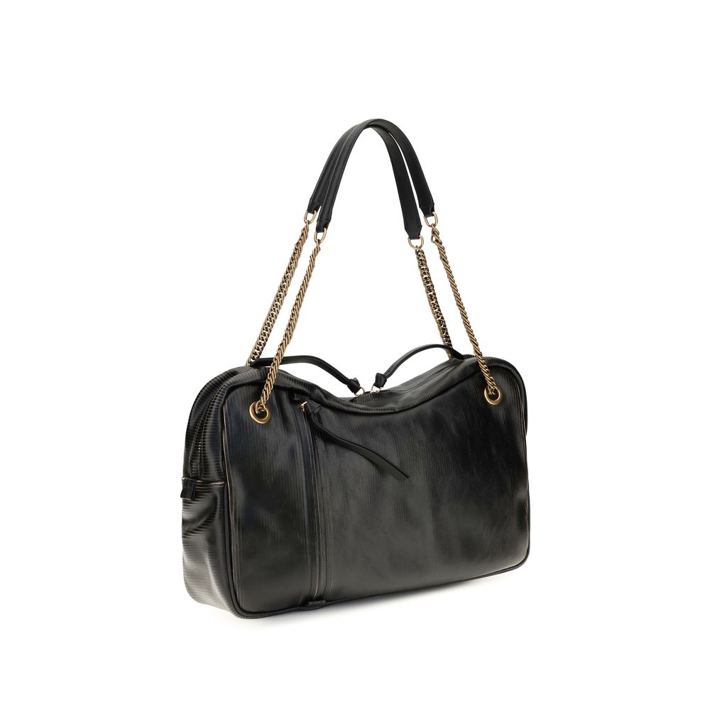 Vivienne Westwood Schwarze Bos Taurus Kalbsleder Schultertasche