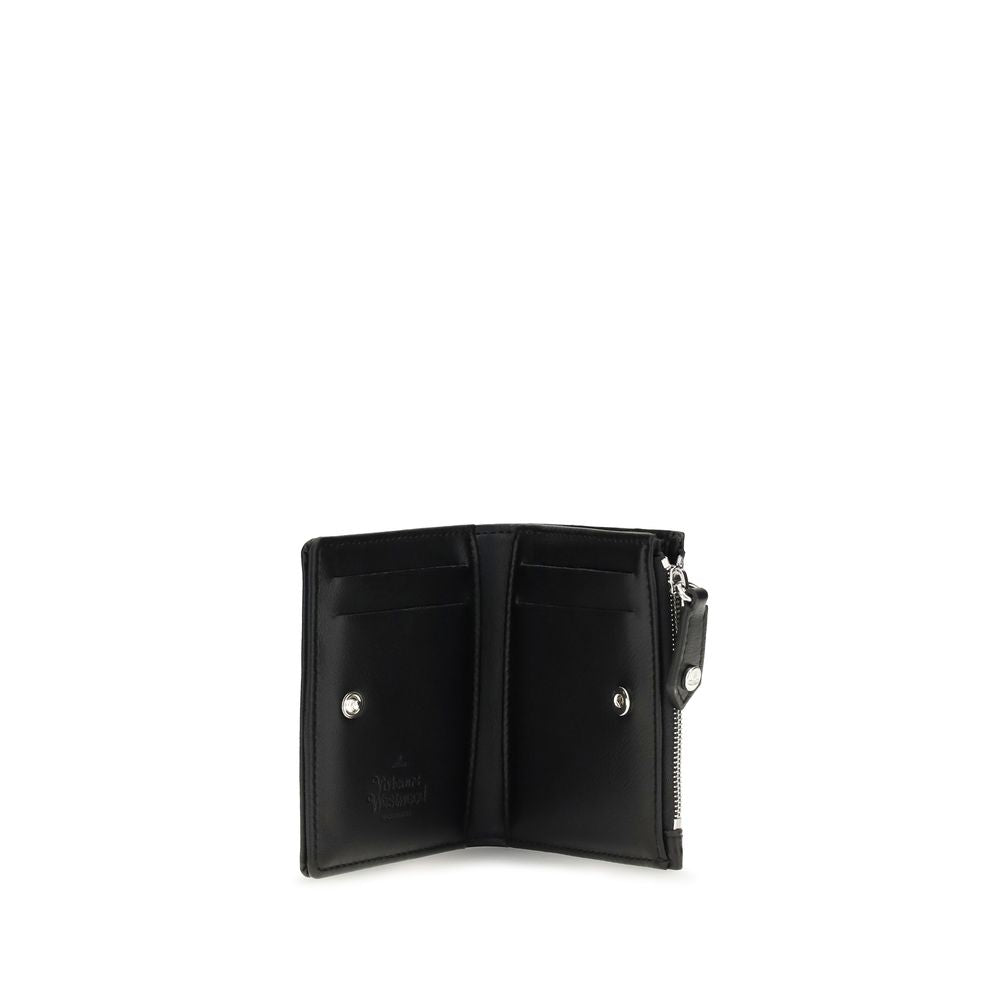 Vivienne Westwood Schwarzes Kalbsleder Bos Taurus Portemonnaie