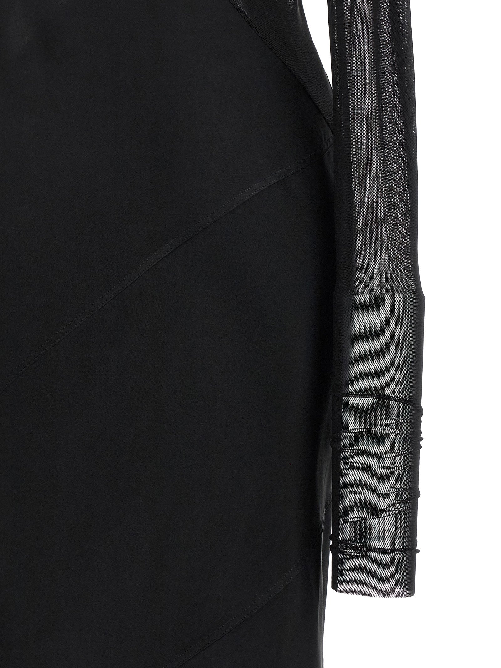 Rick Owens Langes schwarzes Kleid aus Nylon