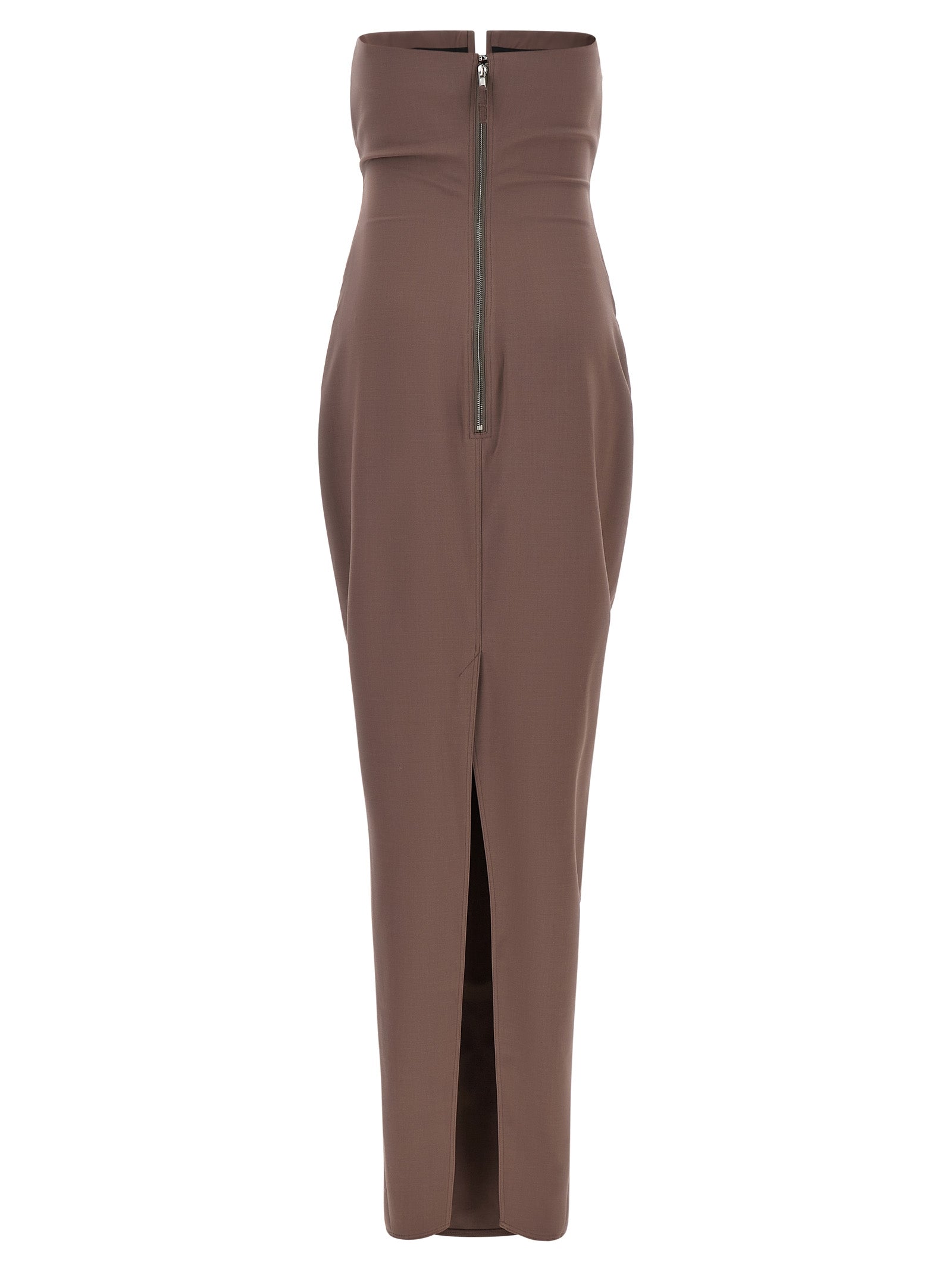 Rick Owens Langes Braunes Wollkleid