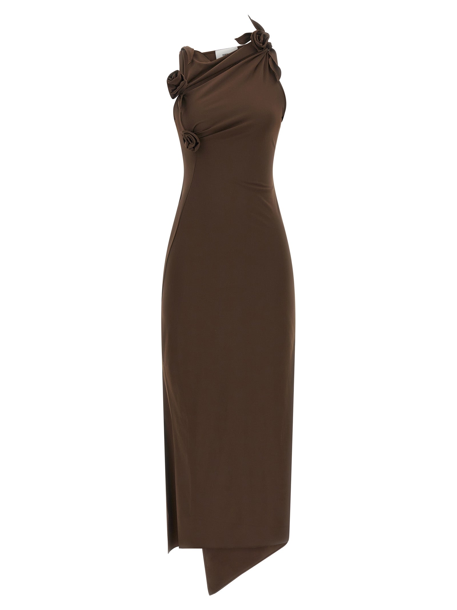 Coperni Langes Kleid aus braunem recyceltem Polyamid