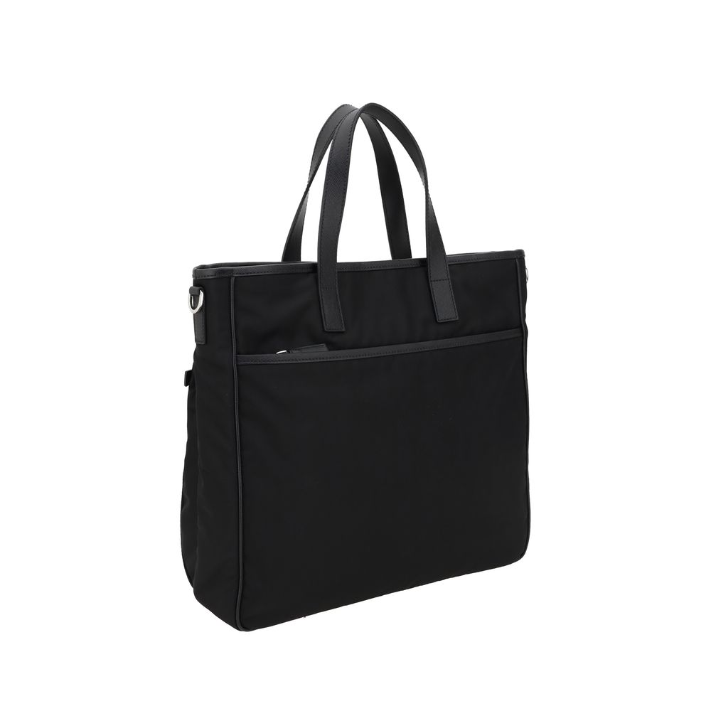 Prada Schwarze Bos Taurus Kalbsleder Schultertasche