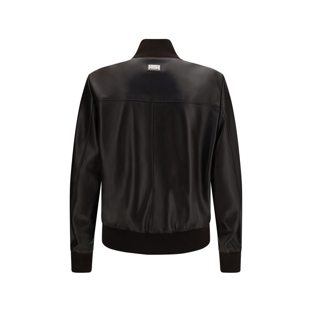 Dolce & Gabbana Braune Lammlederjacke Ovis Aries Aries