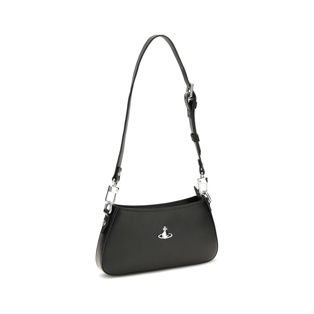 Vivienne Westwood Schwarze Bos Taurus Kalbsleder Schultertasche