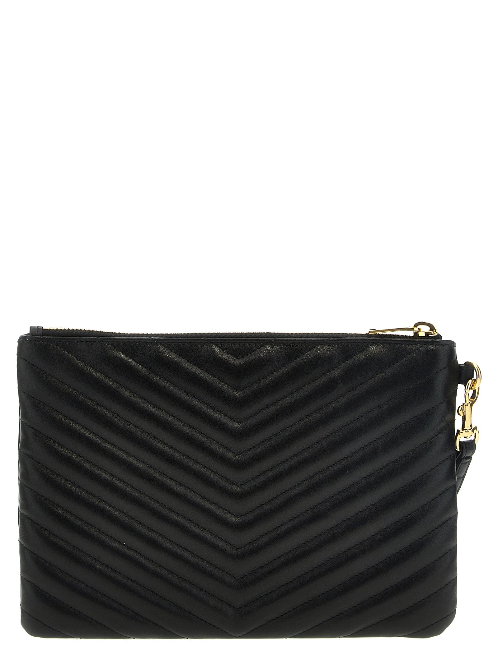 Saint Laurent Schwarze Kalbsleder-Clutch