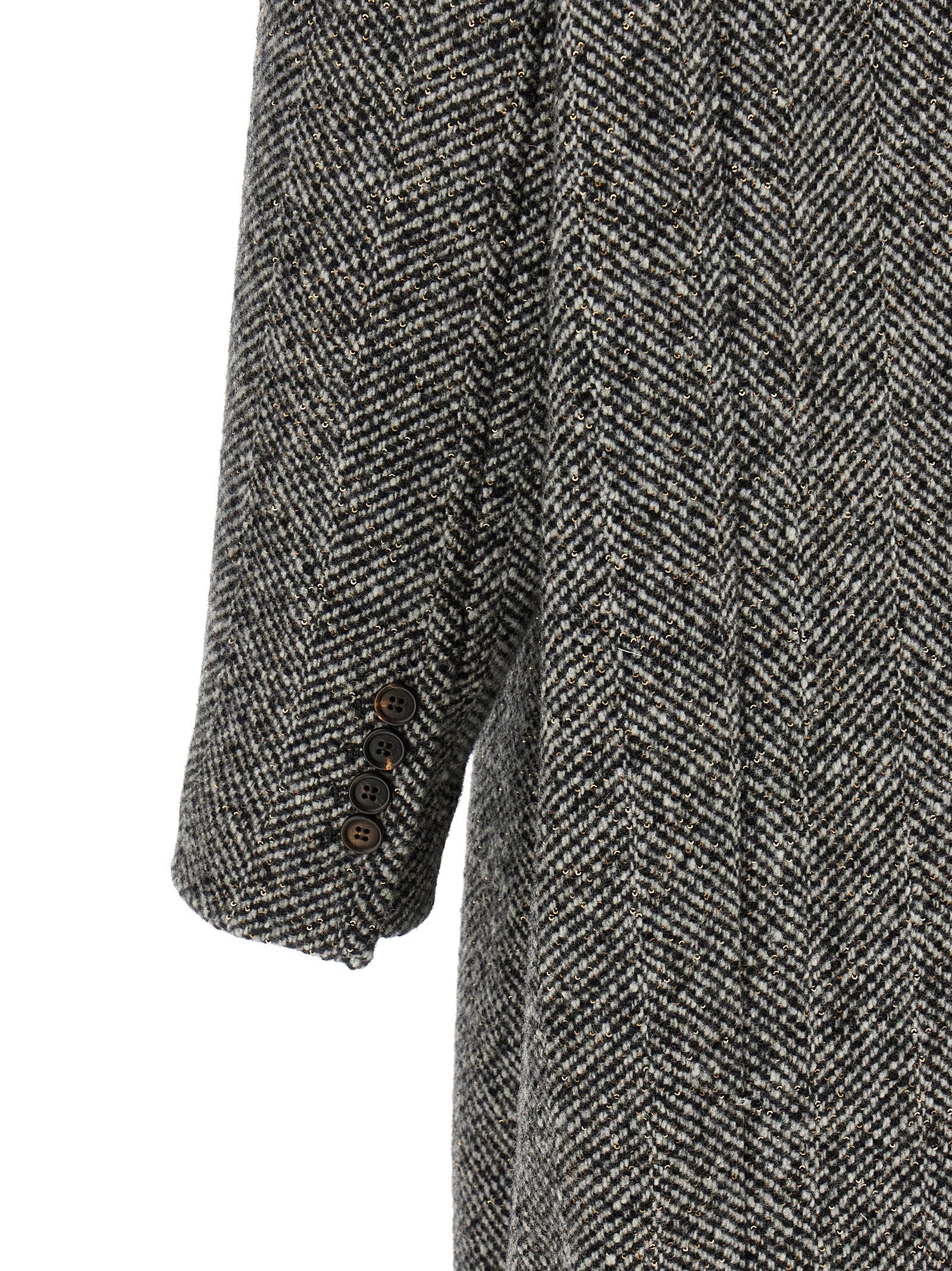 Brunello Cucinelli Grauer Wollmantel aus reiner Schurwolle