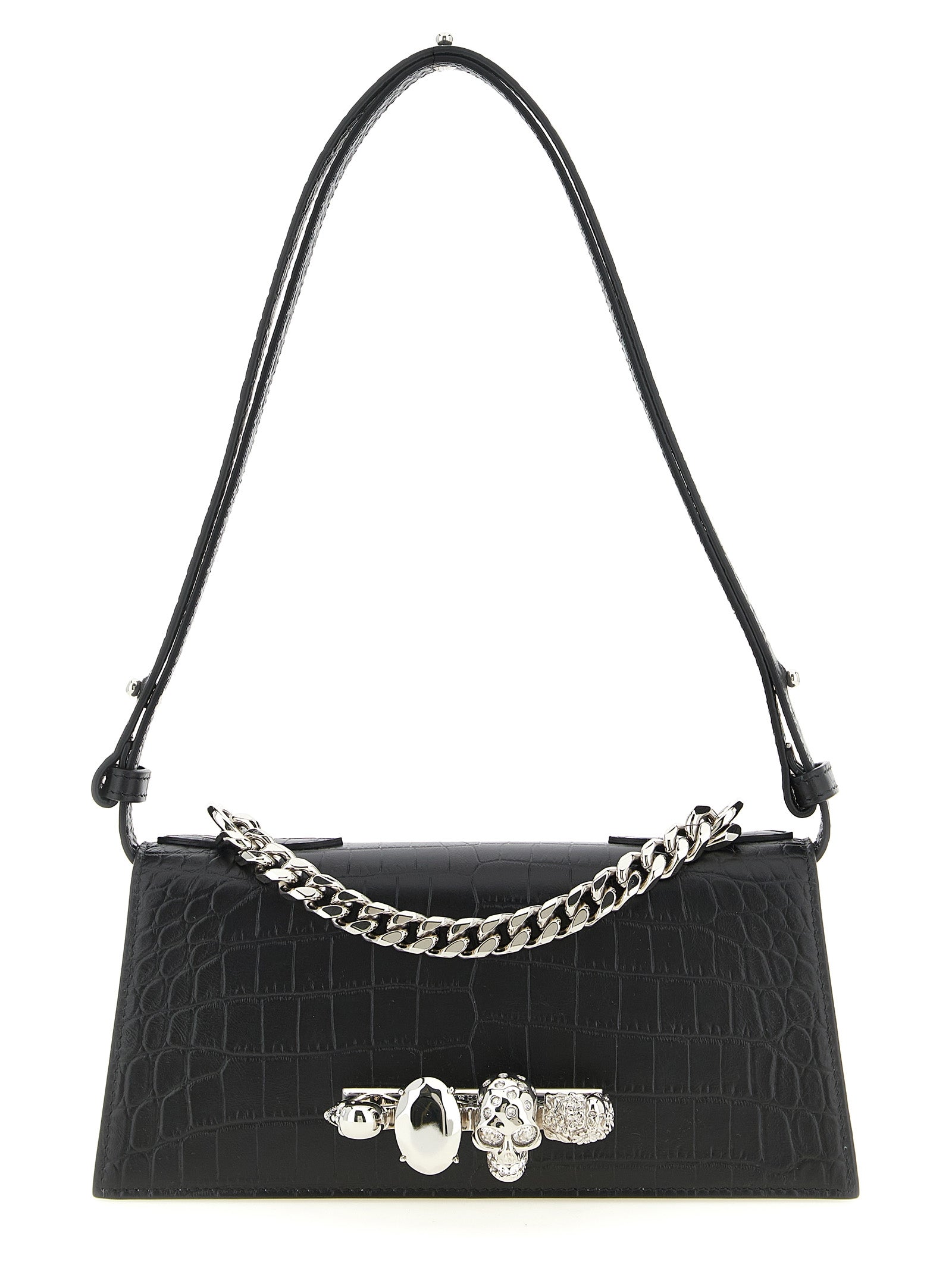 Alexander McQueen Schwarze Kalbsleder-Schultertasche
