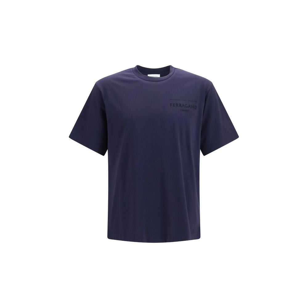 Ferragamo Blaues Baumwoll-T-Shirt