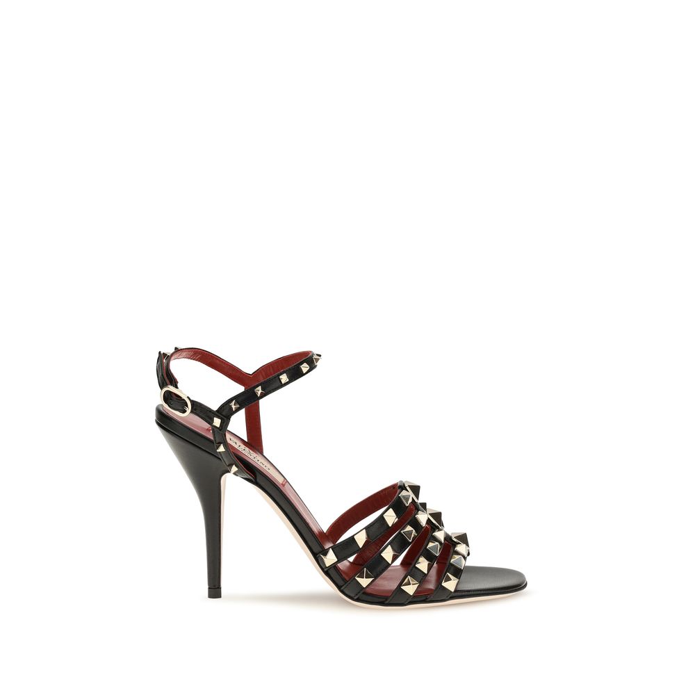 Valentino Garavani Schwarze Stilettosandalen aus Ziegenleder