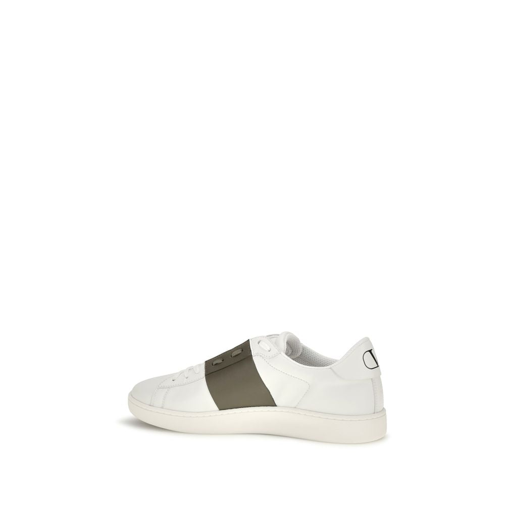 Valentino Garavani Weiße Low-Top-Sneaker aus Kalbsleder Bos Taurus