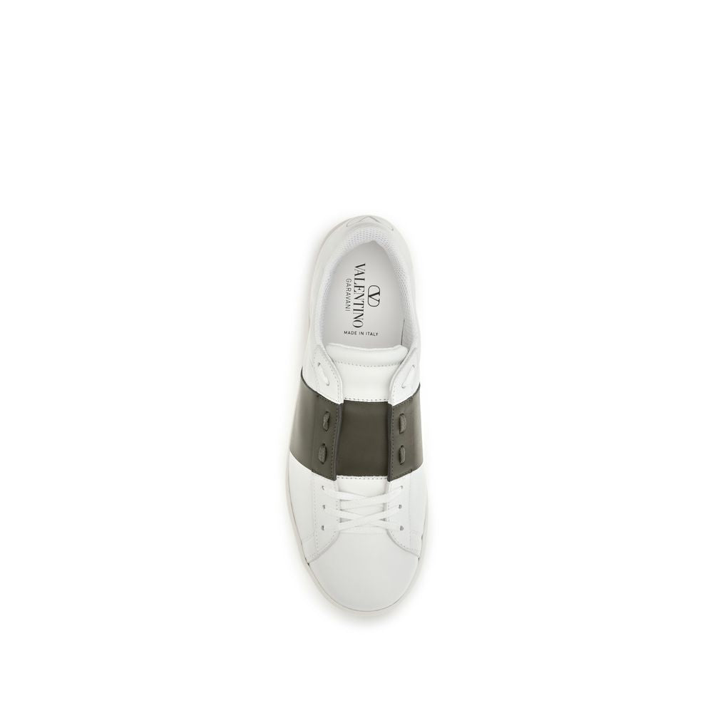 Valentino Garavani Weiße Low-Top-Sneaker aus Kalbsleder Bos Taurus