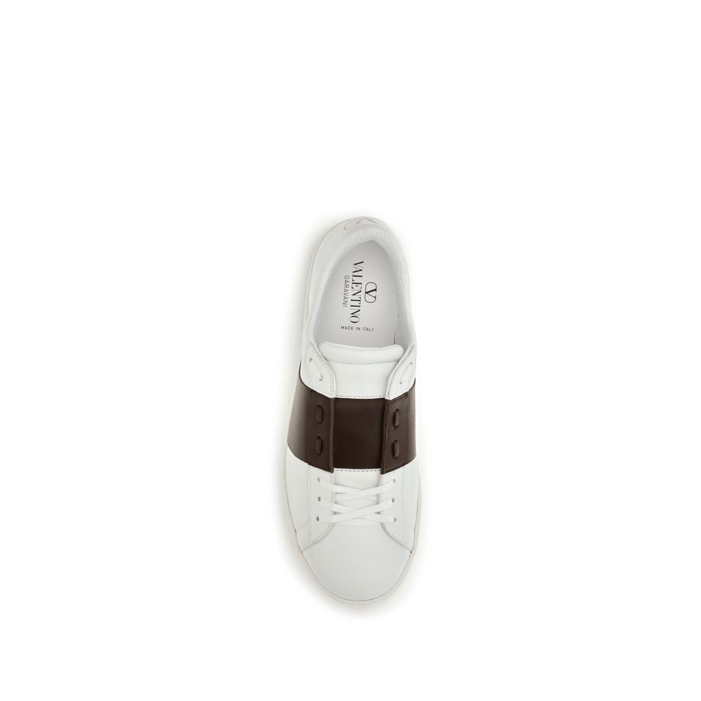 Valentino Garavani Weiße Low-Top-Sneaker aus Kalbsleder Bos Taurus