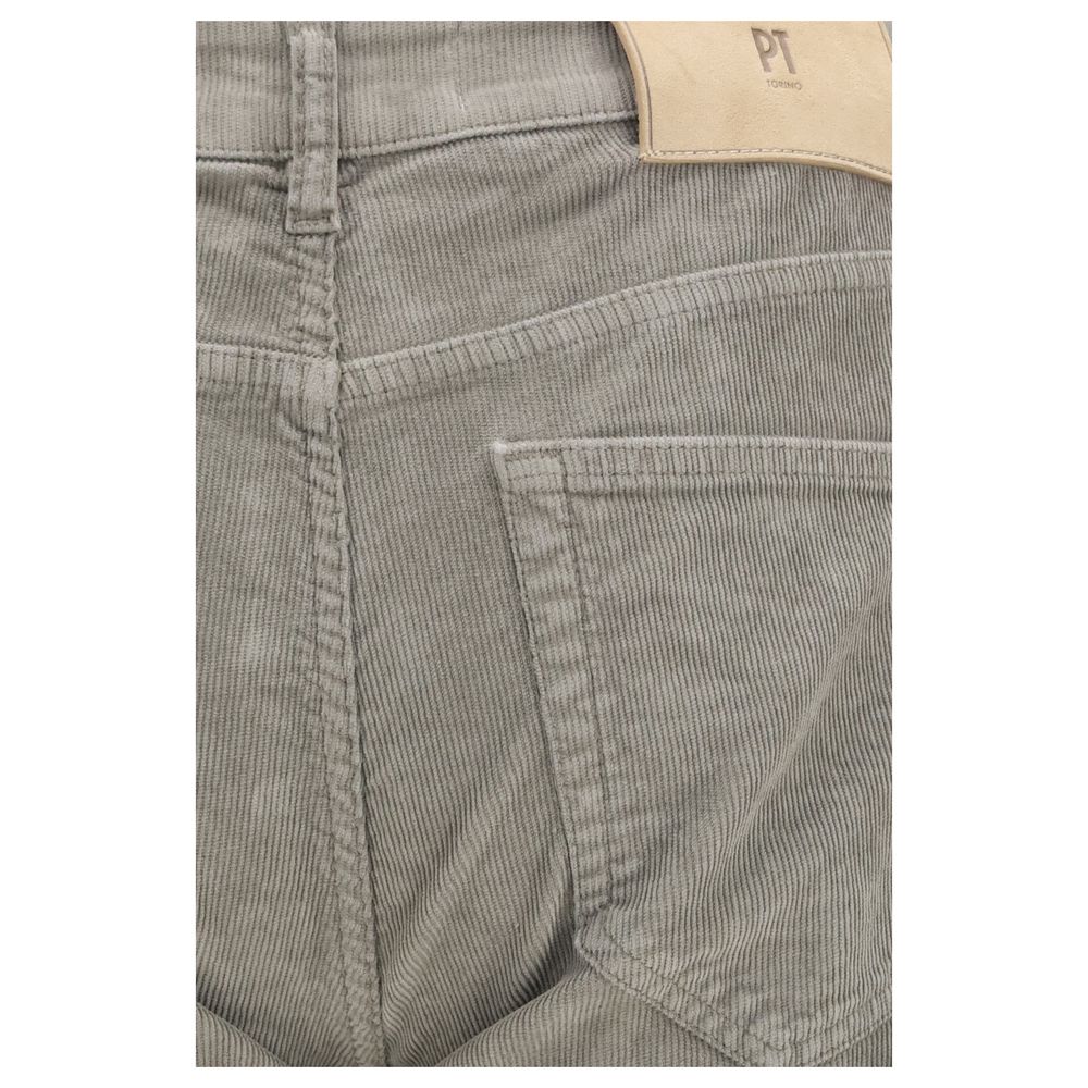 PT Torino Graue Baumwoll-Freizeithose