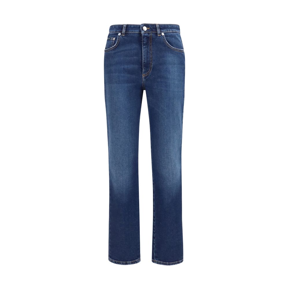 Dolce & Gabbana Blaue Jeans aus Baumwolle im geraden Schnitt