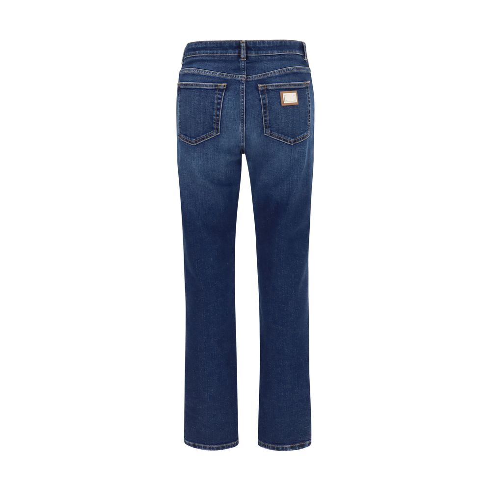 Dolce & Gabbana Blaue Jeans aus Baumwolle im geraden Schnitt