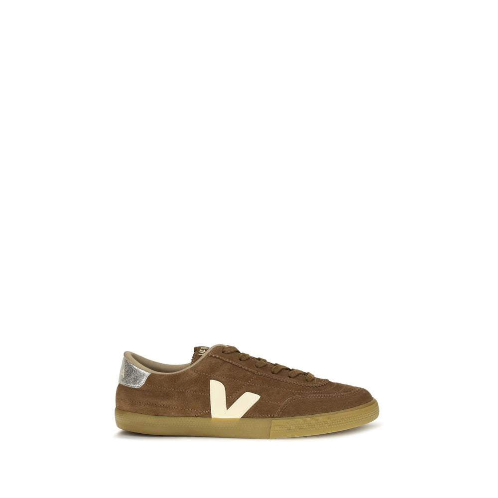 Veja Braune Low-Top-Sneaker aus recyceltem Polyester