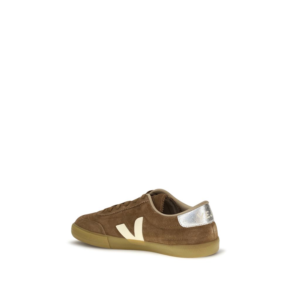 Veja Braune Low-Top-Sneaker aus recyceltem Polyester