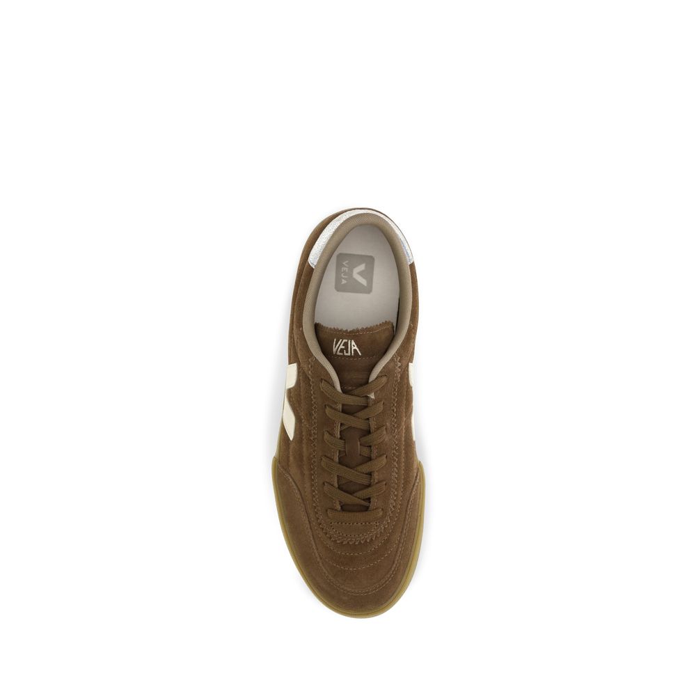 Veja Braune Low-Top-Sneaker aus recyceltem Polyester