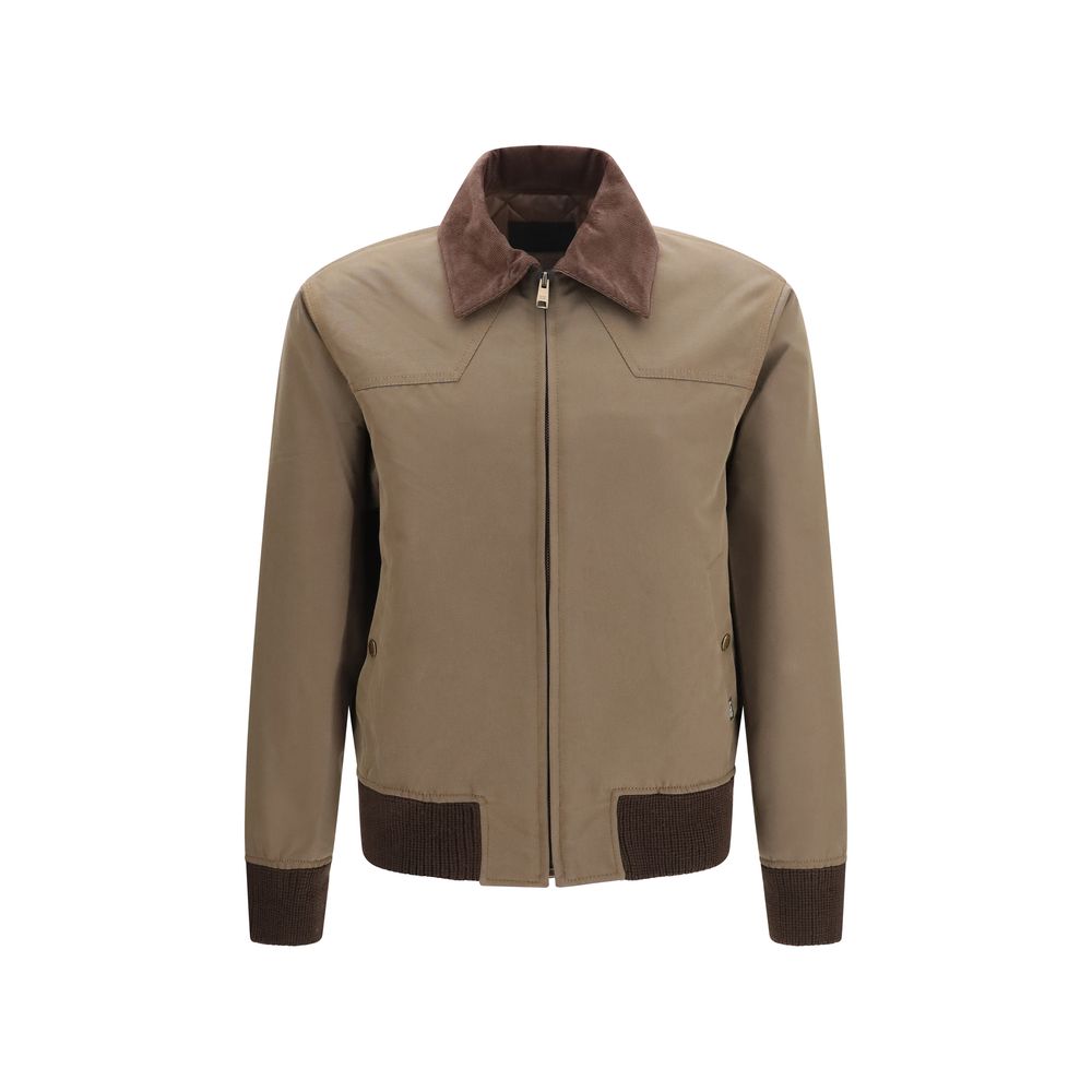 Prada Braune Baumwolljacke in voller Länge