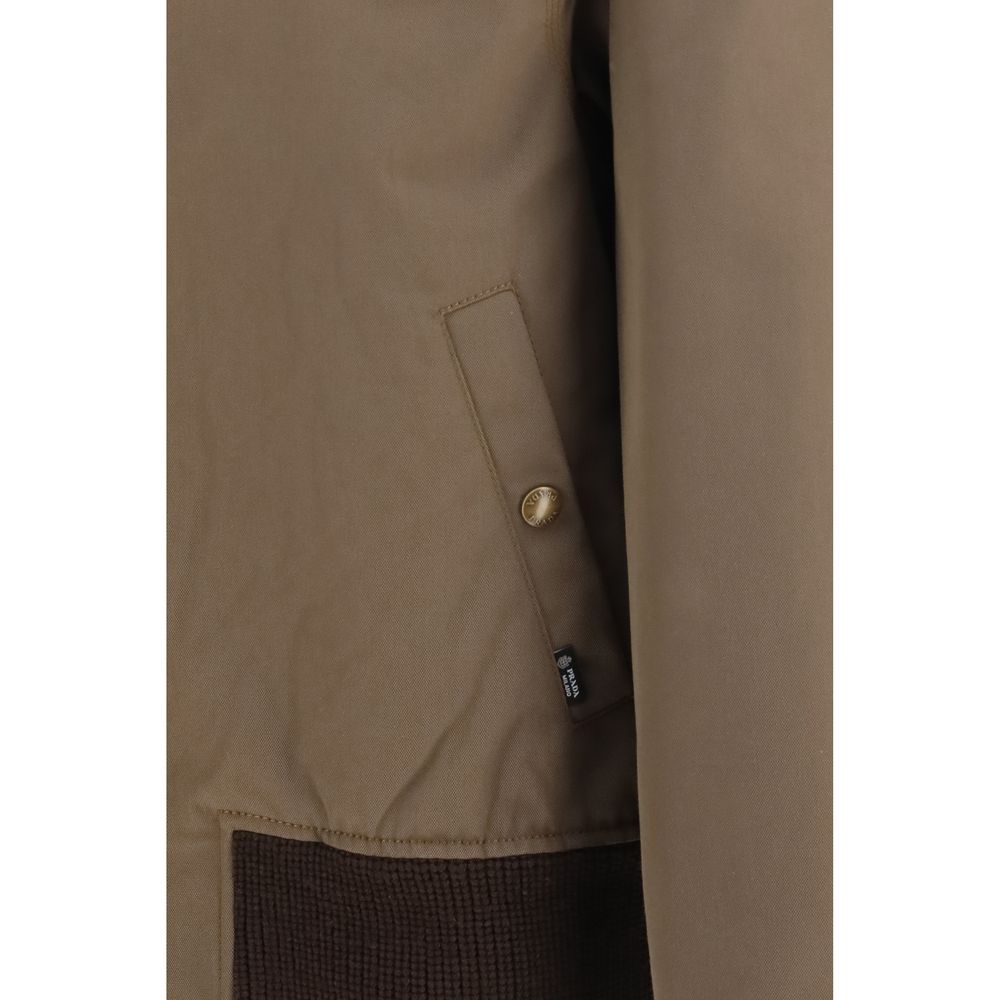 Prada Braune Baumwolljacke in voller Länge