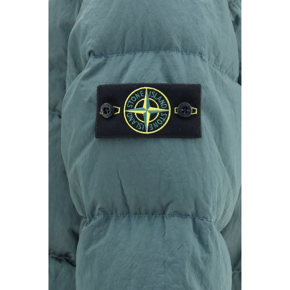 Stone Island Zweifarbige Polyamid-Steppjacke in voller Länge