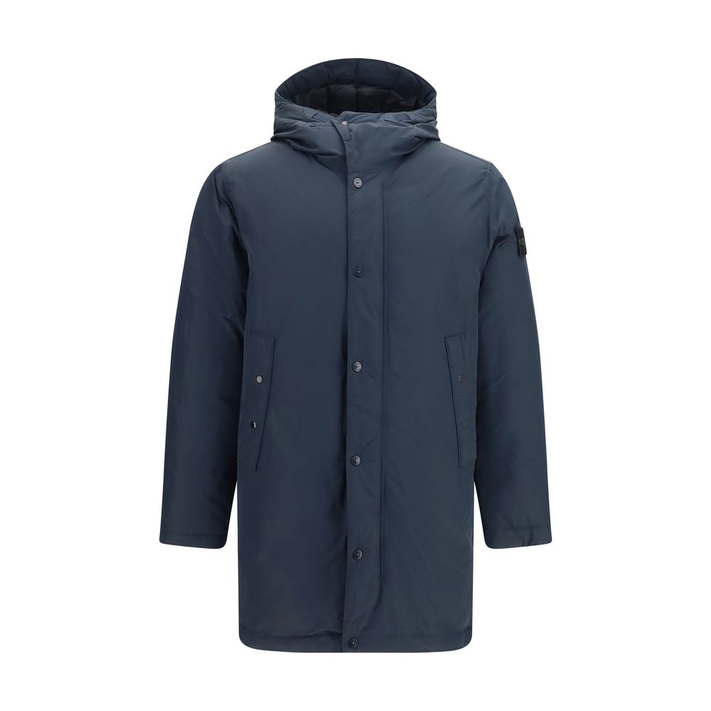 Stone Island Blauer Polyester-Mantel