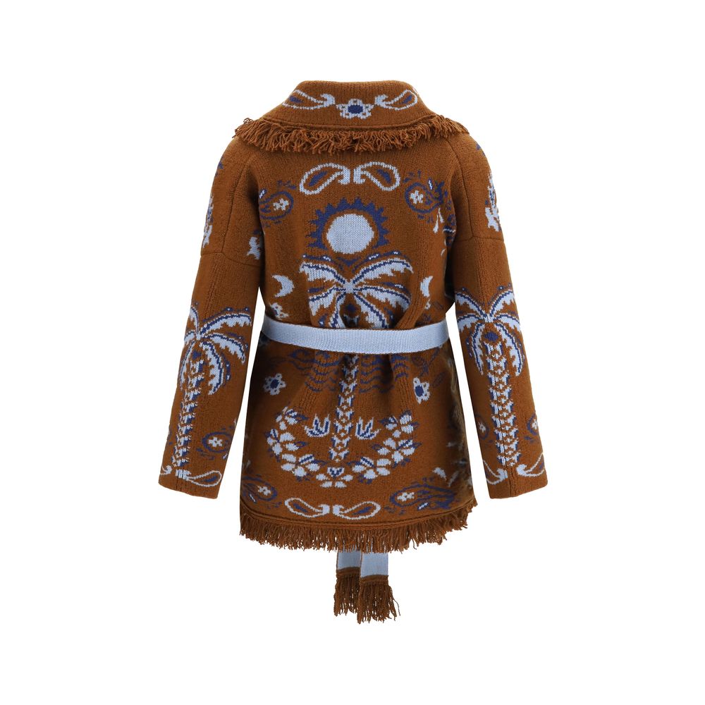 Alanui Brauner Woll Cardigan Oves Aries