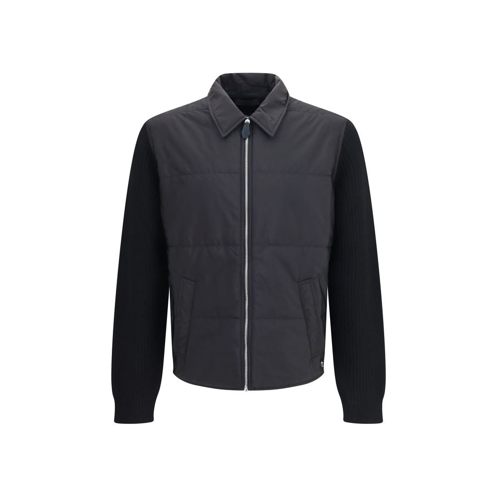 Prada Schwarze Oves Aries Wolljacke in voller Länge