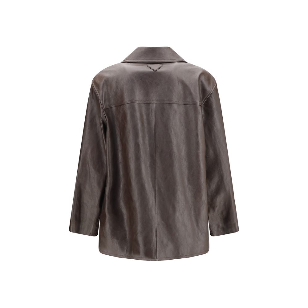 Prada Braune Lammlederjacke