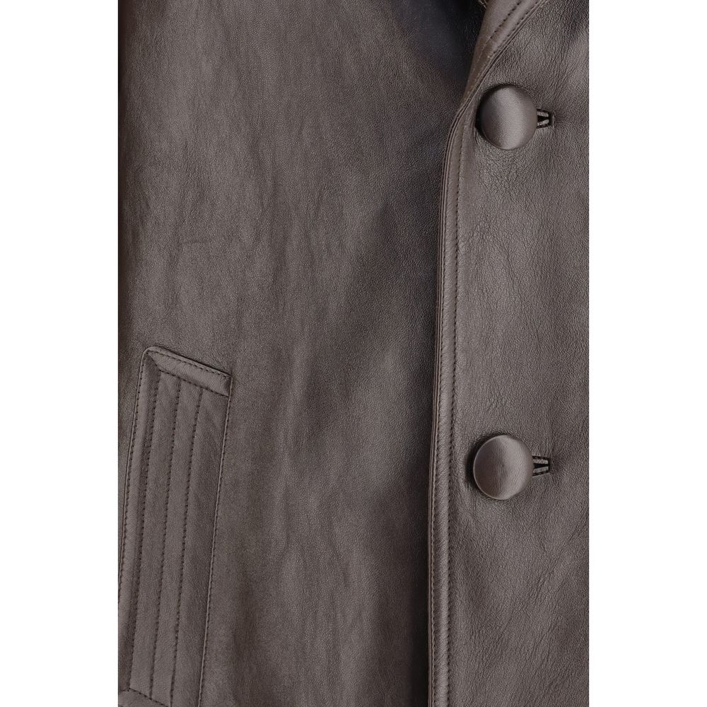 Prada Braune Lammlederjacke