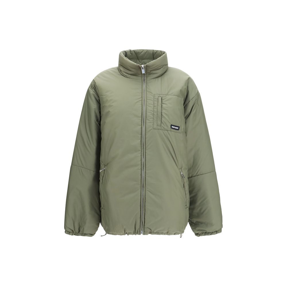 Miu Miu Zweifarbige Gänsedaunen-Steppjacke