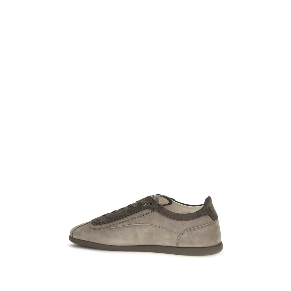 Brunello Cucinelli Graue Bos Taurus Kalbsleder-Sneakers