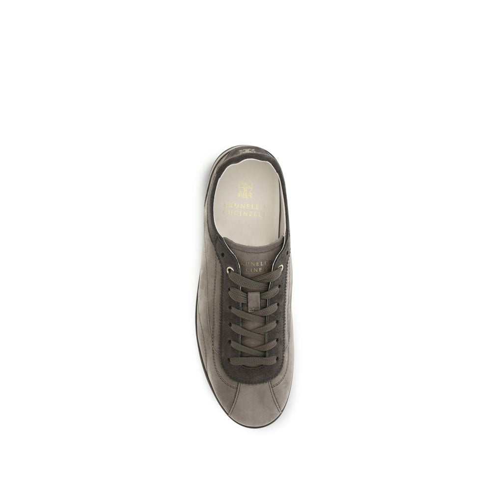 Brunello Cucinelli Graue Bos Taurus Kalbsleder-Sneakers