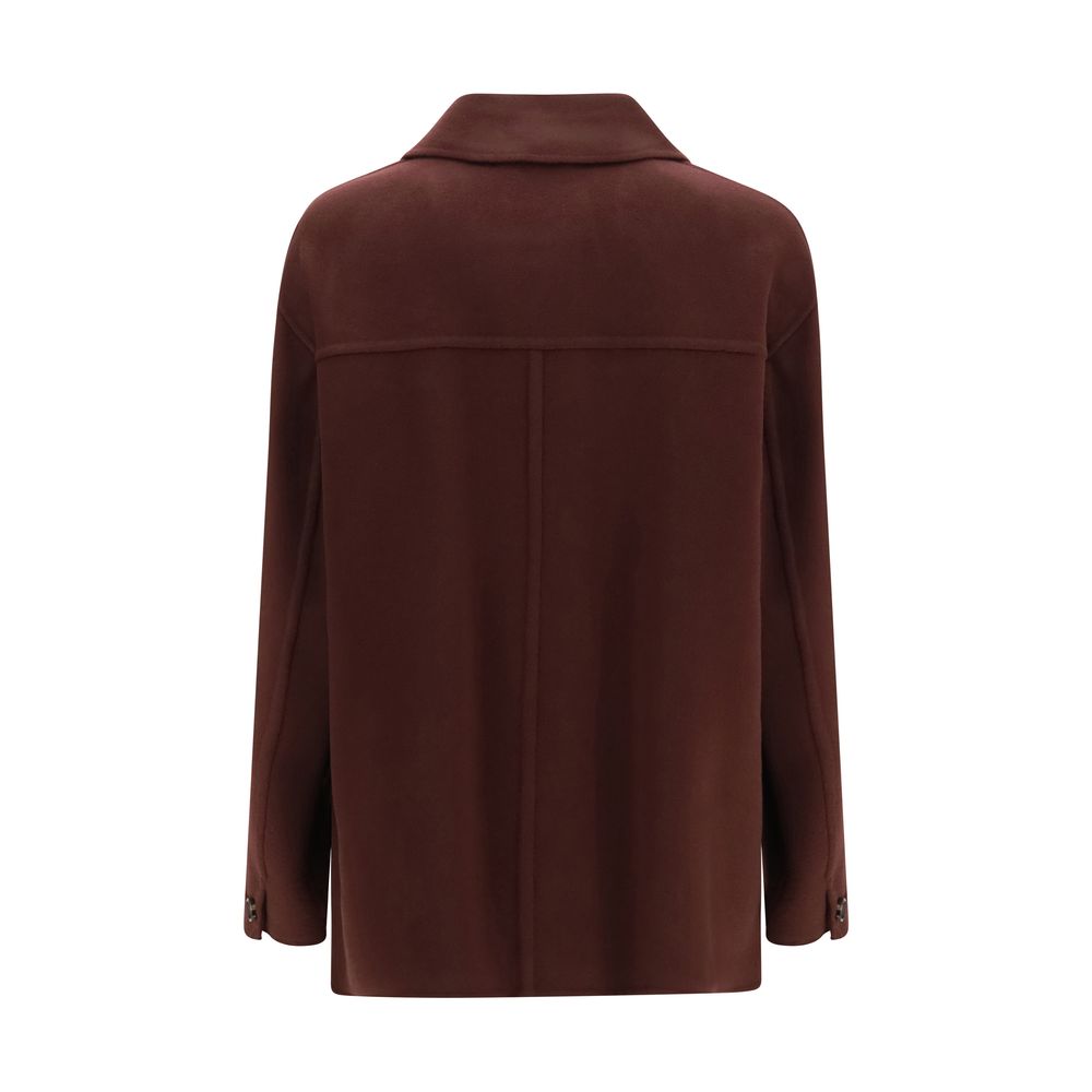 'S Max Mara Bordeaux Wollmantel Oves Aries
