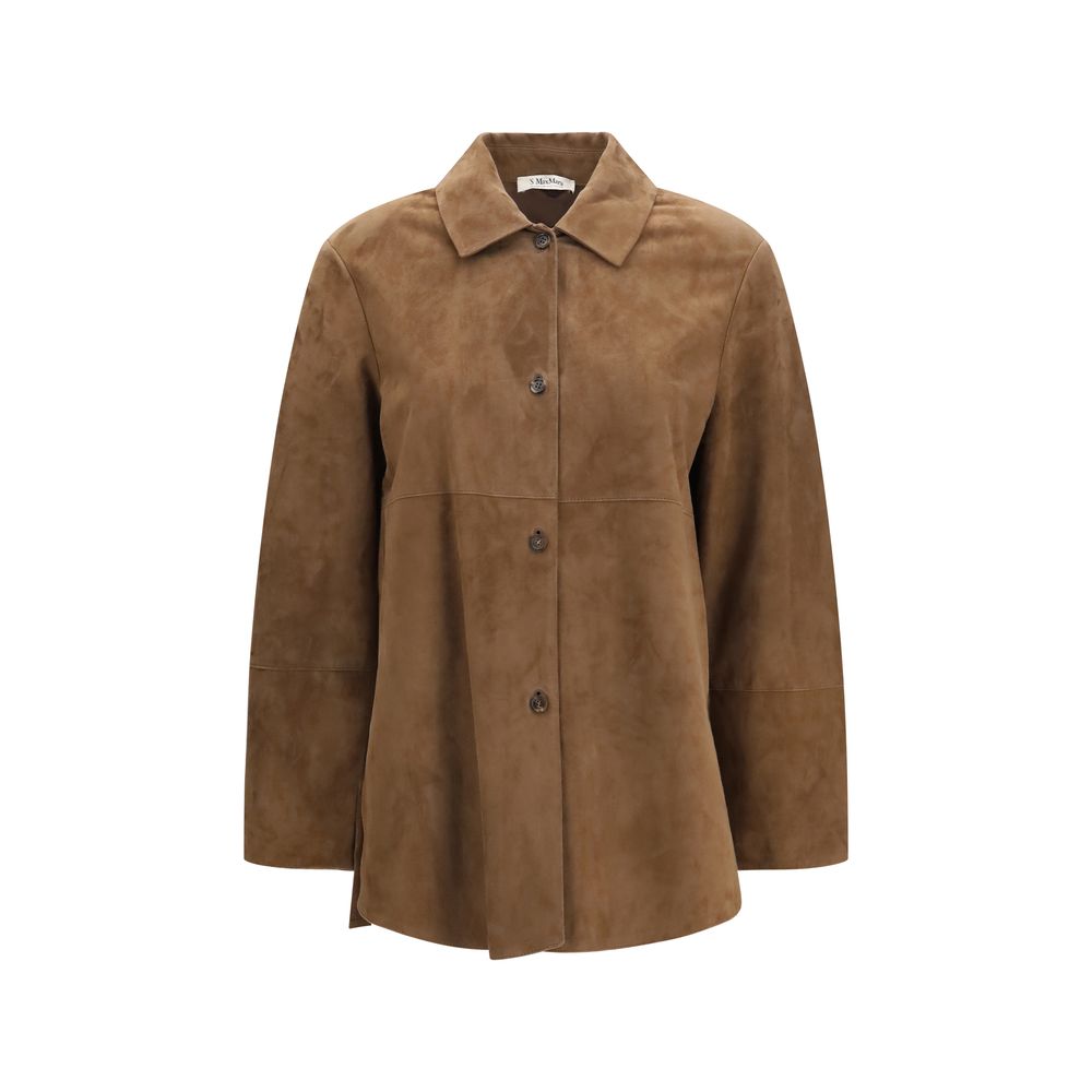 'S Max Mara Braune Lammlederjacke Ovis Aries Aries