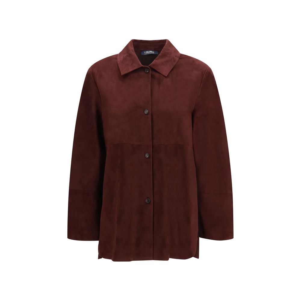 'S Max Mara Bordeaux Lammleder Ovis Aries Aries Lederjacke