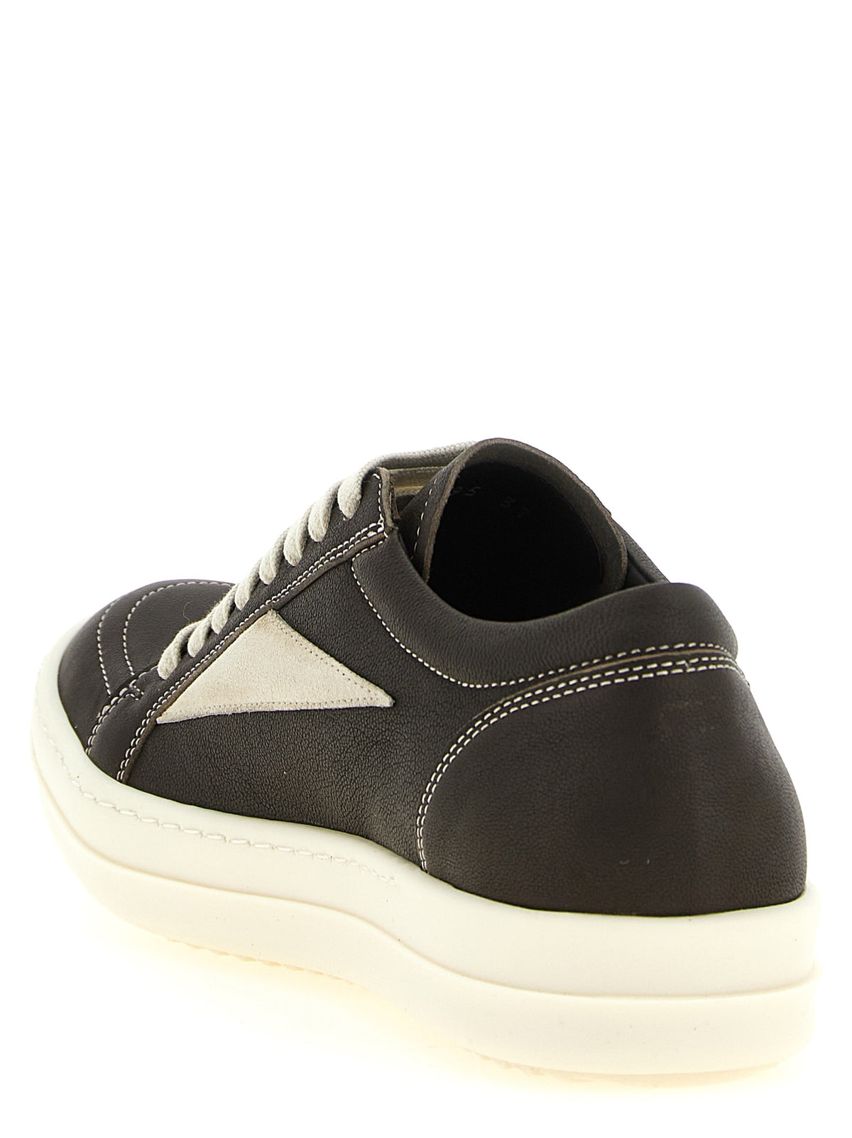 Rick Owens Braune Lammleder Low-Top-Sneaker