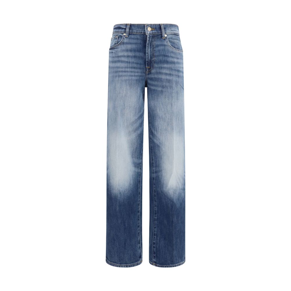 7FOR Blaue Jeans aus Baumwolle im geraden Schnitt