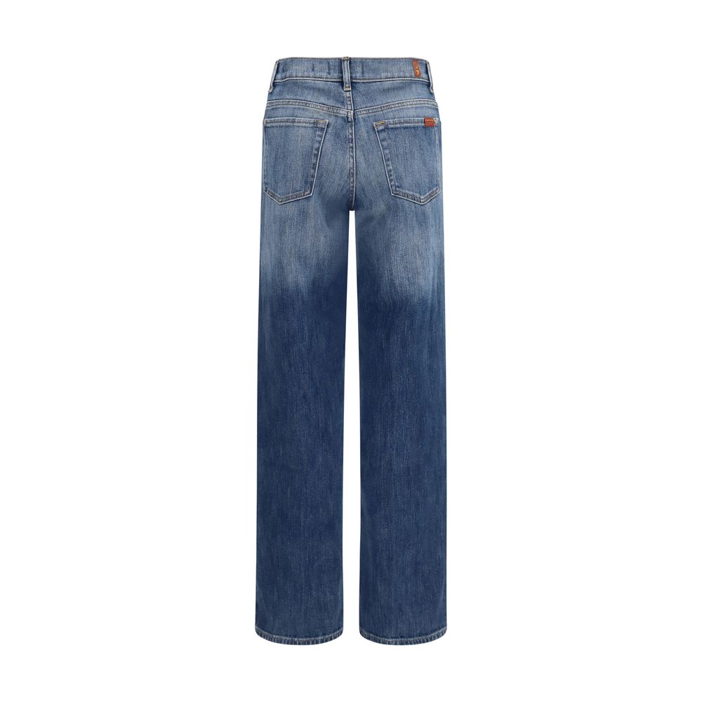 7FOR Blaue Jeans aus Baumwolle im geraden Schnitt