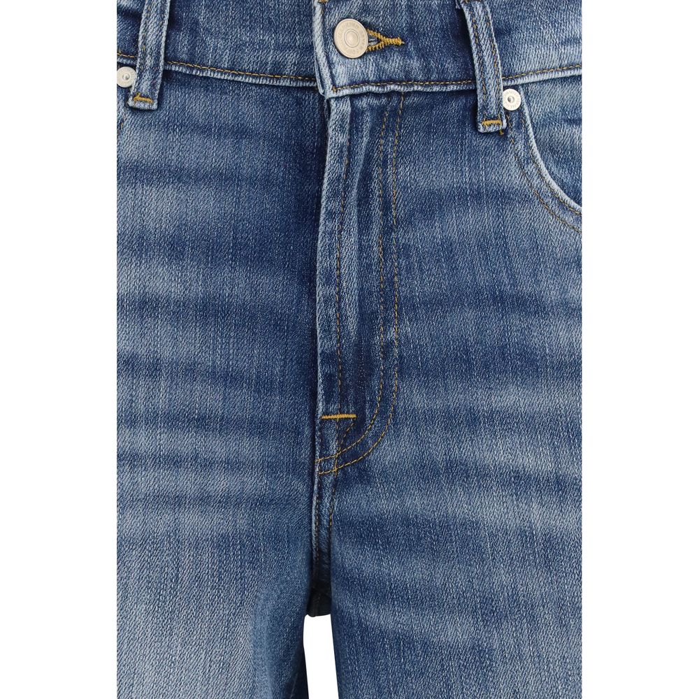 7FOR Blaue Jeans aus Baumwolle im geraden Schnitt