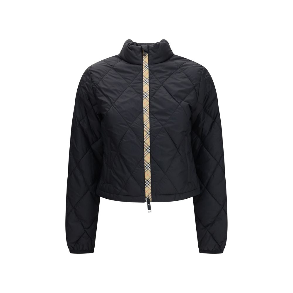 Burberry Schwarze Polyamid-Jacke in voller Länge