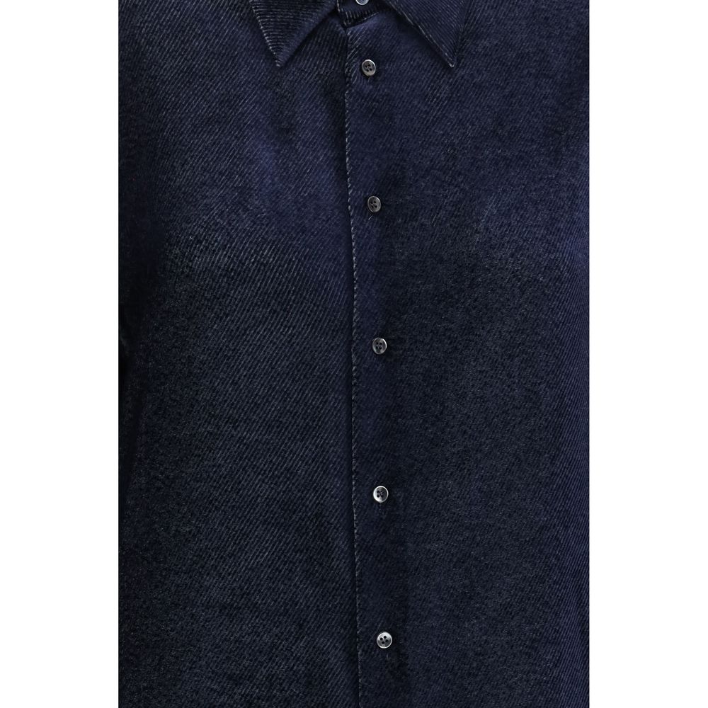 Giorgio Armani Blaues Seidenhemd