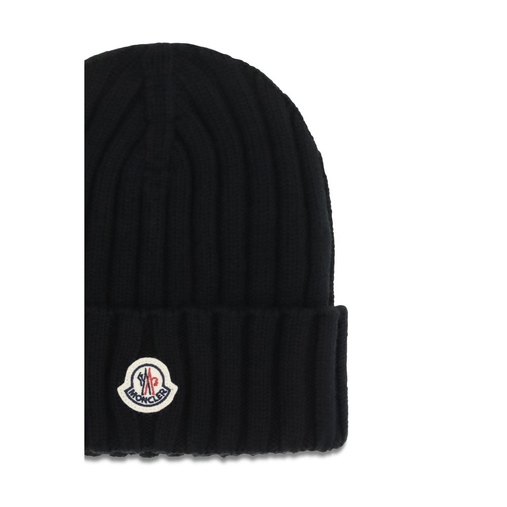 Moncler Mütze Aries aus schwarzer Wolle