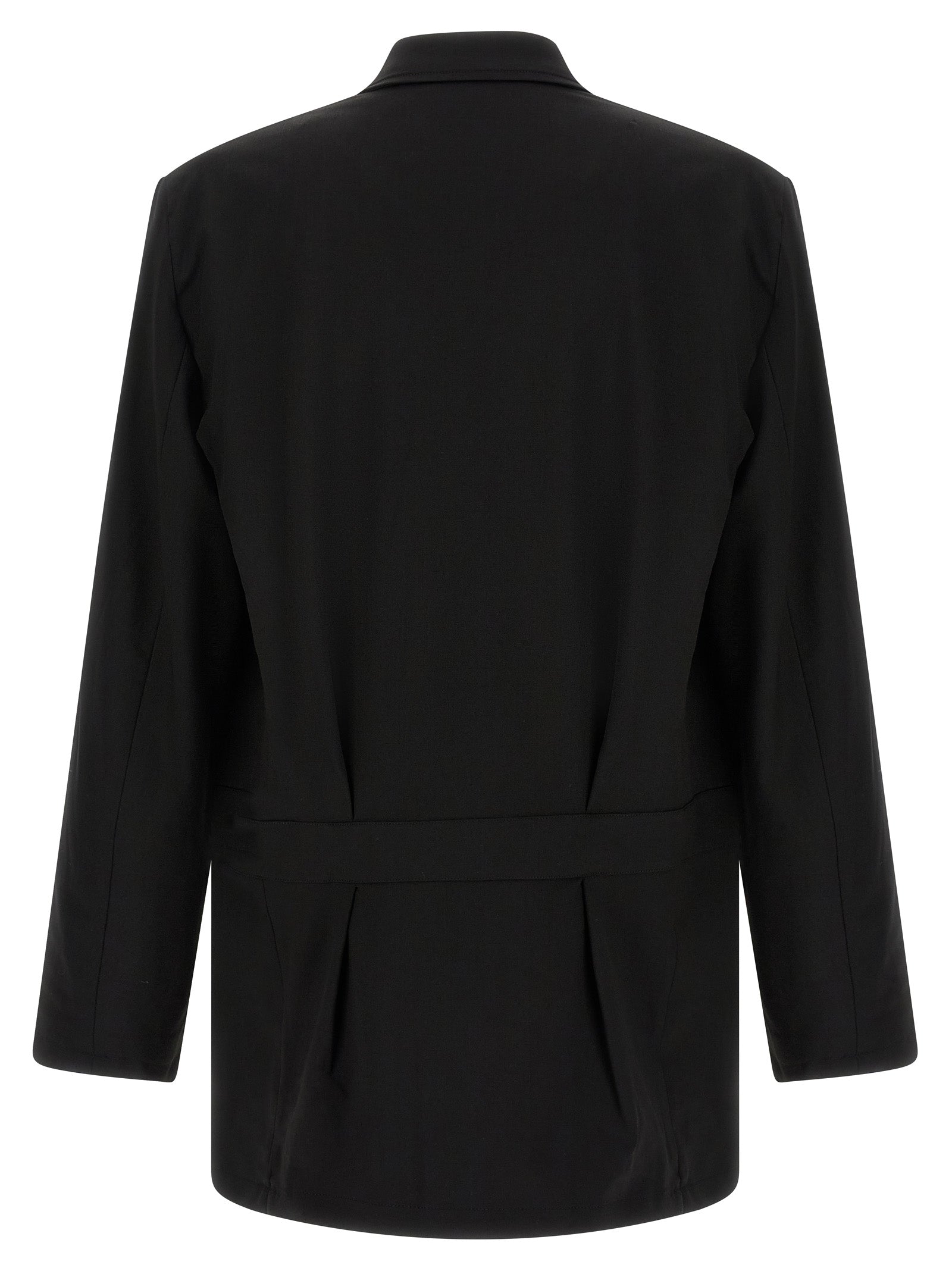 Y-3 Schwarze Wolljacke in voller Länge