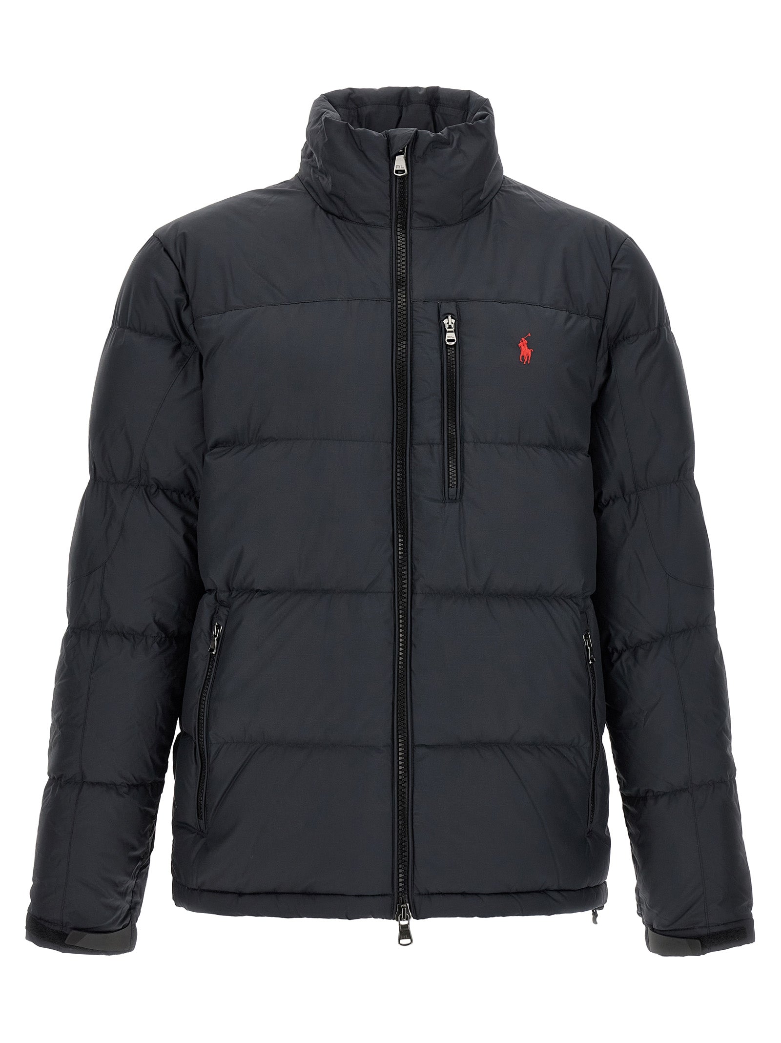 Polo Ralph Lauren Schwarze Polyester-Jacke in voller Länge