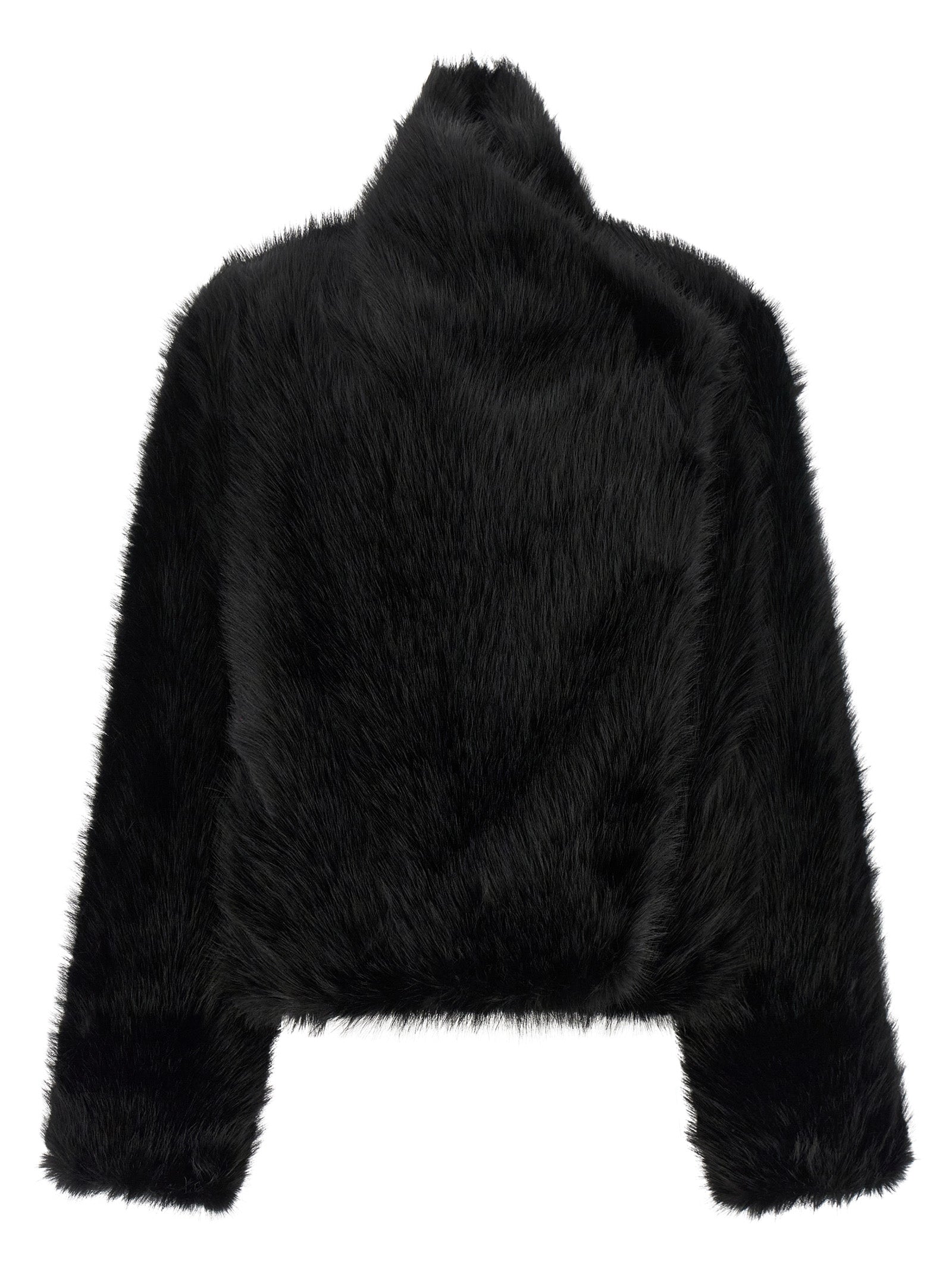 B&B COUTURE Schwarze Polyester-Jacke in voller Länge