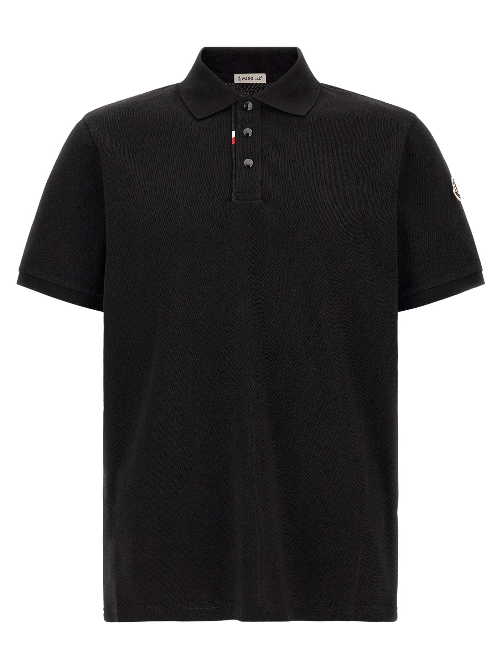 Moncler Schwarzes Baumwoll-Poloshirt