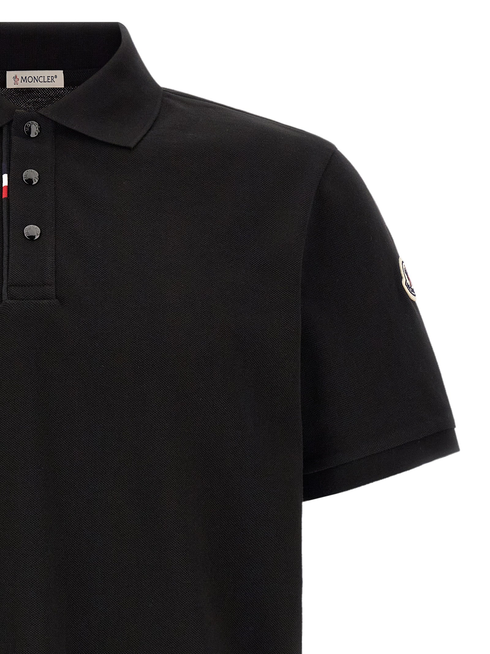 Moncler Schwarzes Baumwoll-Poloshirt